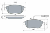 BOSCH Brake Pad Set 0986494464 - Front Brake Pads for 10-Punto Evo Bravo Linea