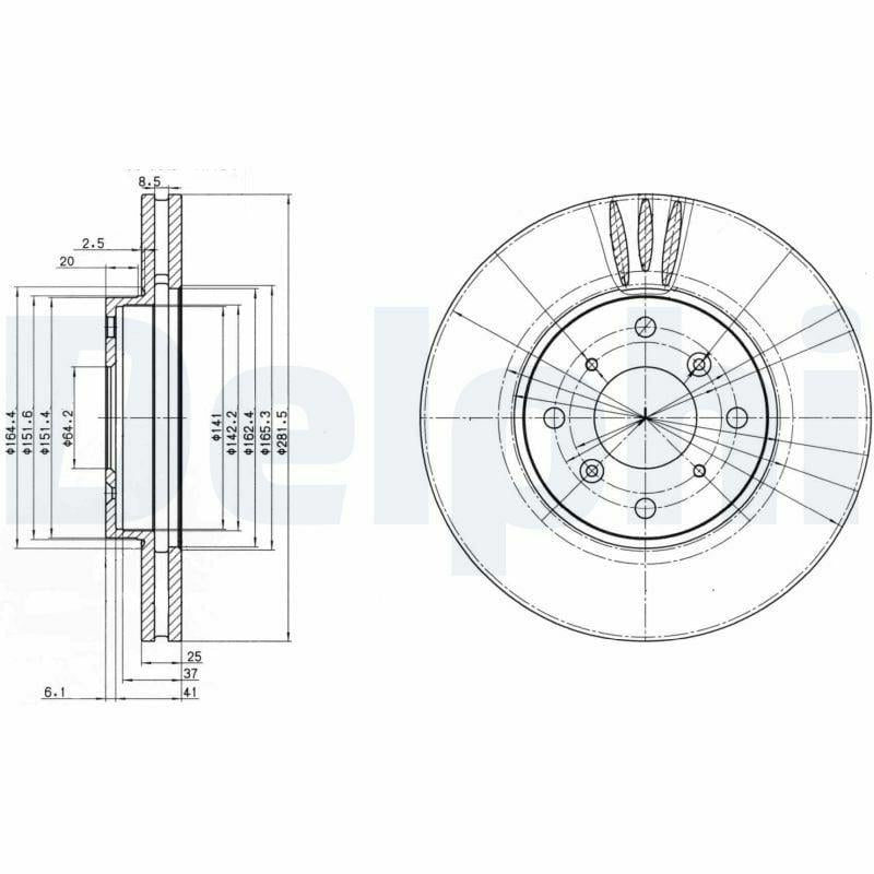 Delphi BG3516 Brake Disc Front - Accord VI (98-03) — Brake Rotors & Drums