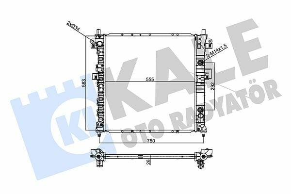 Kale Radiator 356325 - 26mm Cooling System for Ssangyong Actyon and Kyron — Radiators & Fans