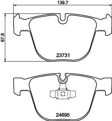HELLA Pagid Brake Pad 8DB355014-141 - Rear Brake Pads for BMW F01-F02-F07
