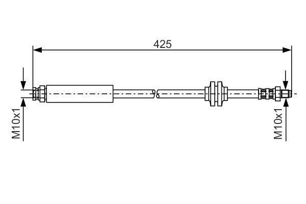 BOSCH 1987476451 - Brake Hose for 08 Fiorino — Brake Hydraulics