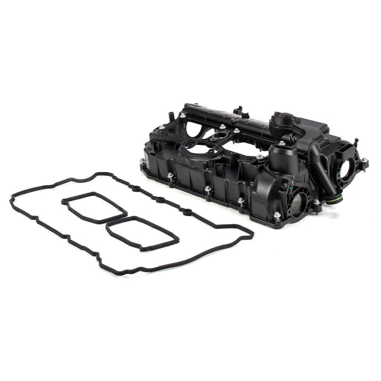 bmw-f10-520i-rocker-cover-front-view, bmw-f10-520i-rocker-cover-back-view BMW 11127588412 Rocker Cover - F10 520i N20 Engine | OEM Quality BMW 11127588412 - F10 520i Rocker Cover Replacement bmw, rocker-cover, f10-520i, n20-engine, valve-cover, oem-part, car-parts, automotive, engine-components, ai-generated