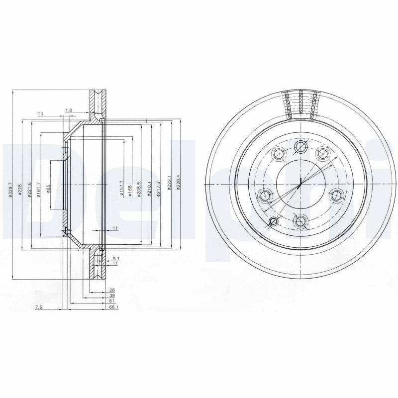Delphi BG3775C Brake Disc Rear Touareg Q7 Cayenne 03 > — Brake Rotors & Drums