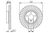 BOSCH Disc Brake 0986479624 - 2-Piece Set for BMW X5 E70, F15 & X6 E71, F16 Owners — Brake Rotors & Drums