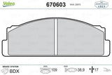 VALEO 670603 Front Brake Pad Set for M131 — Brake Pads