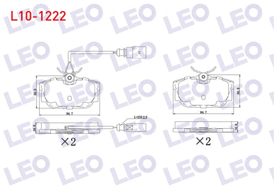 LEO L10-1222 Brake Pad Rear with Connector Volkswagen Transporter IV (70Xb, 70Xc and 5 more models — Brake Pads