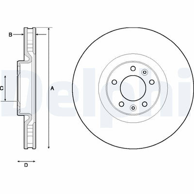 Delphi BG4716C Disc Front 15 > 308 20 > 3008-508-Grandland-Ds7-Ds9 22 > Astra-Ds4 Coated | 1 Piece