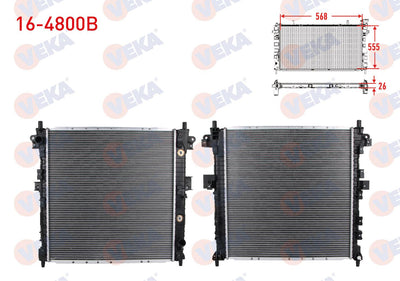 Veka 16-4800B Su Radiator Brazing Ssangyong Kyron 2.0 XDi A-T / M-T Ac + /-2005-2011 — Radiators & Fans