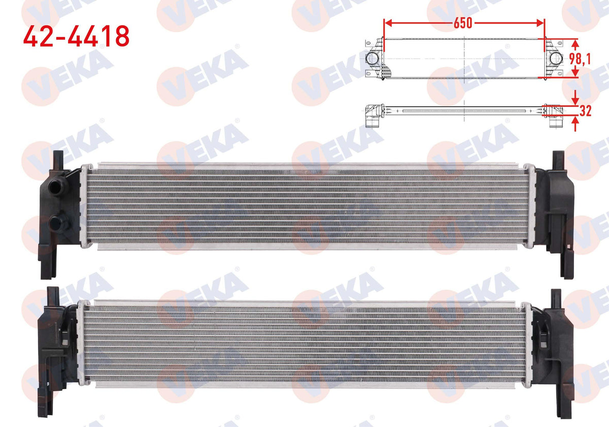Veka 424418 Turbo Radiator Volkswagen Golf VII (5G1) 1.6 TDI 2012- — Radiators & Fans