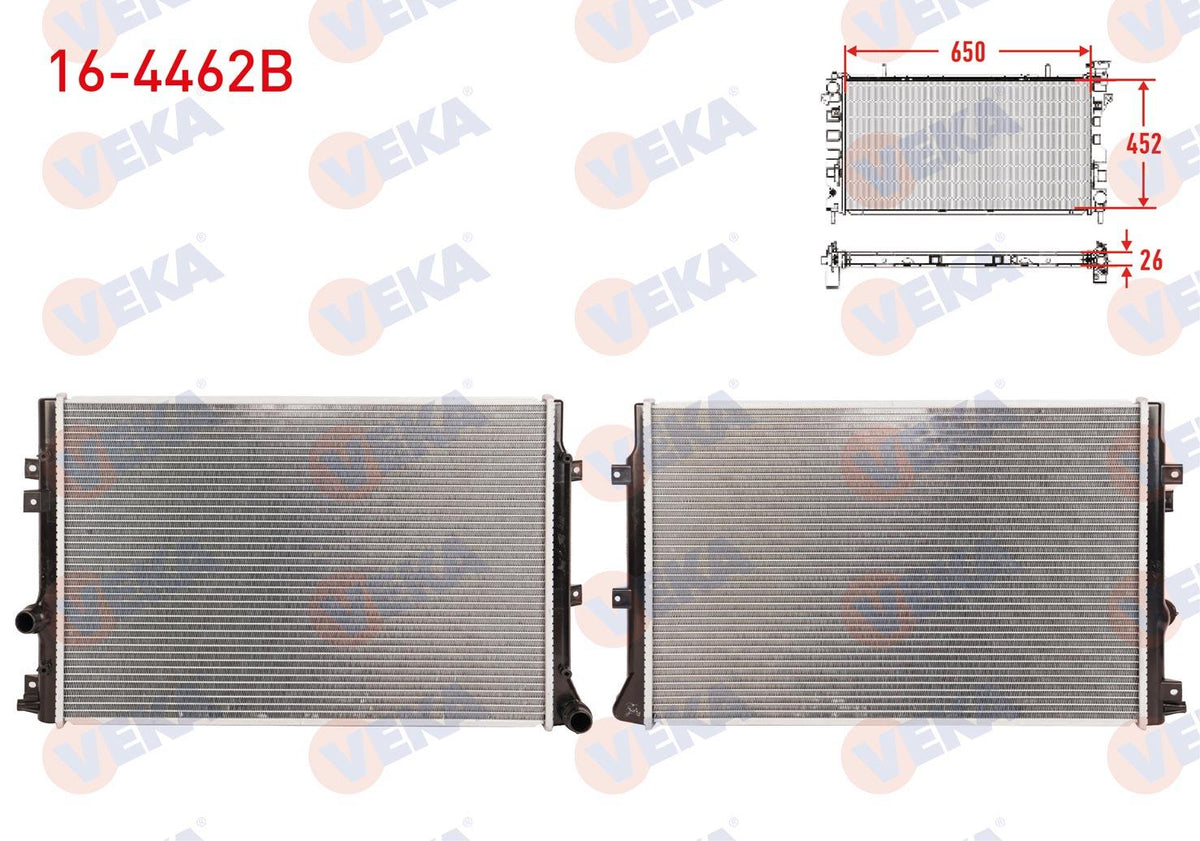 Veka 16-4462B Water Radiator Brazing Volkswagen Tiguan (5N_) 1.4 TSI 2007-2016 — Radiators & Fans