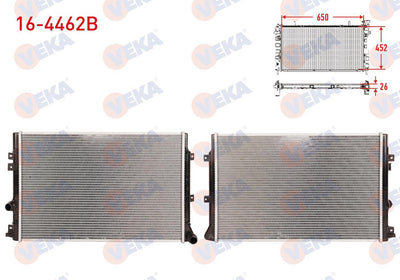 Veka 16-4462B Water Radiator Brazing Volkswagen Tiguan (5N_) 1.4 TSI 2007-2016 — Radiators & Fans