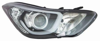 DEPO Left Headlight - LED and Black Projector for 2014 Hyundai Elantra — Headlights