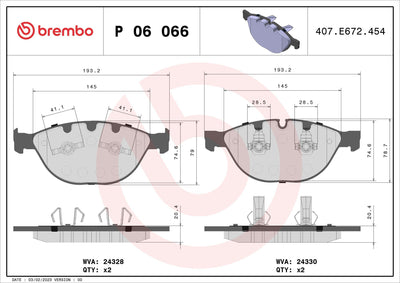 Brembo P06066 Brake Pad Front Low-Met BMW — Brake Pads