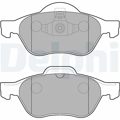 Delphi LP2252 Front Brake Pads - Disc Brake Pad Set for Megane II