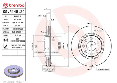 Brembo 09.5148.24 Brake Disc Front Standard Opel — Brake Rotors & Drums