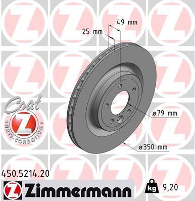 Zimmermann 450.5214.20 Brake Disc Standart — Brake Rotors & Drums