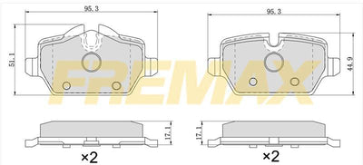 Fremax FBP-1386 Rear Brake Pad (Carbon Formula) BMW E84-E90-E91-E92-E93-X1 2005-2015 — Brake Pads