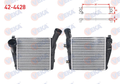 Veka 42-4428 Turbo Radiator (Intercooler) Volkswagen Touareg 3.0 TDI V6 2002-/ Audi Q7 3.0 TDI-3.0 TFSI 20 — Radiators & Fans