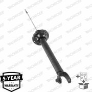 Front view of MONROE 23879 Rear Shock Absorber, Side view of MONROE 23879 Rear Shock Absorber, Close-up of MONROE 23879 Shock Absorber features MONROE 23879 Rear Shock Absorber (Right/Left) for Ford Ka 1.3 (1996-2008) MONROE 23879 Rear Shock Absorber for Ford Ka monroe, rear-shock-absorber, ford-ka, vehicle-parts, automotive, shock-absorber, car-repair, mechanics, suspension-parts, ai-generated