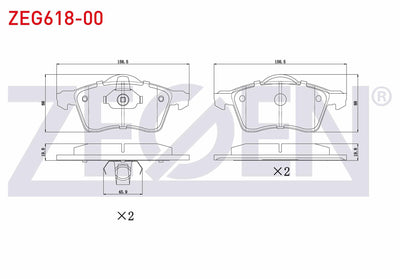 Zegen ZEG618-00 Brake Pad Front Volkswagen Transporter IV (70Xb, 70Xc and 2 more models — Brake Pads