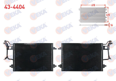Veka 43-4404 A/C Condenser Volkswagen Passat (3B2) 1.8 A-T / M-T 1996-2000 — Condensers & Evaporators
