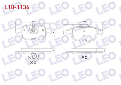 LEO L10-1136 Brake Pad Front Opel Vectra C 1.6 16V 2002-2008 / Vectra C 1.9 CDTi 2002-2008 / Vectra C 2.0 DTi 20 — Brake Pads