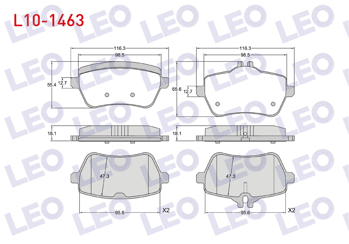 LEO L10-1463 Brake Pad Rear Mercedes S Series (W222,V222,X222) S 350 D 2013-/ S 400 Hybrid 2013-/ S 500 2013-/ S — Brake Pads