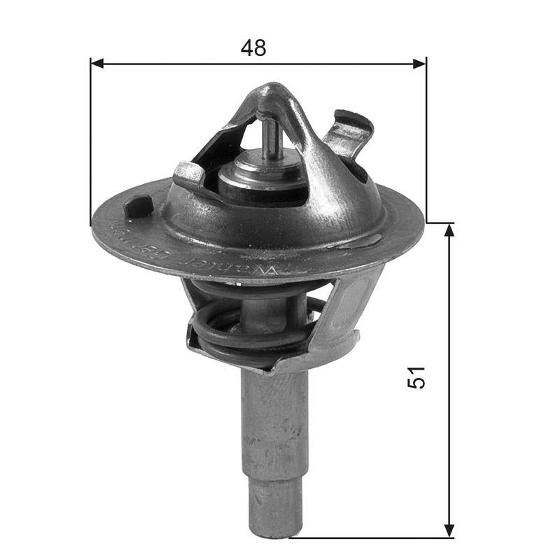 Gates TH38490G1 Thermostat 90°C Mercedes C180-C200/E200 W203/W204/W209/W211 M271 Kompressor 02-14 — Water Pump & Thermostat