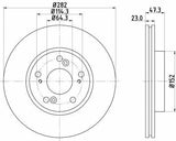 HELLA Pagid Disc Brake Front Ventilated for Honda Civic 2007-2011 and CR-V 2002-2006 — Brake Rotors & Drums