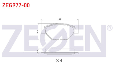 Zegen ZEG977-00 Brake Pad Front Renault Megane II (Bm0 / 1,Cm0 / 1) 1.4i 16V 2002-2008