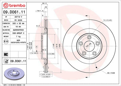Brembo 09.D061.11 Brake Disc Rear UV Coated Jaguar — Brake Rotors & Drums