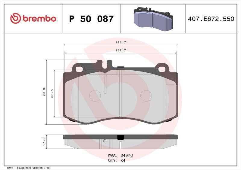 brembo p50087 front brake pads, brake pad specifications for mercedes 212 e series BREMBO P50087 | Front Brake Pads for Mercedes 212 E 350 / 400 / 500-218 CLS BREMBO P50087 - Front Brake Pads for Mercedes 212 E Series brembo, brake-pads, mercedes, car-parts, front-brake-pads, automotive, car-repair, mechanics, ai-generated, vehicle-maintenance