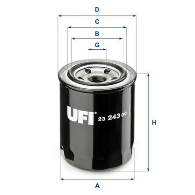 Ufi 23.243.00 Oil Filter Fiat Albea/Punto/Doblo, Honda Civic III/IV/V/Accord and 2 more models — Oil Filters