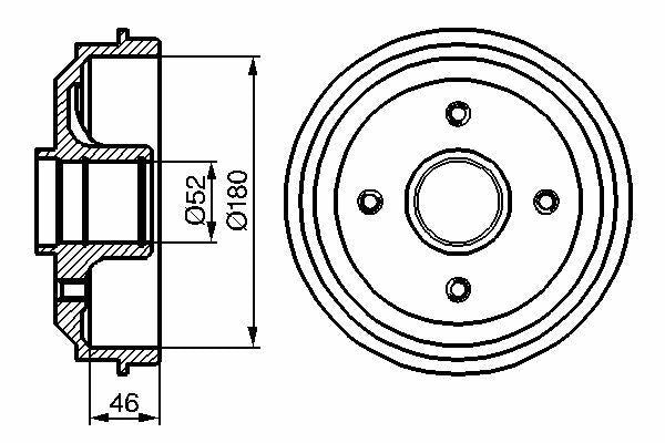 BOSCH 0986477116 Rear Brake Drum - 2 Pack — Brake Rotors & Drums