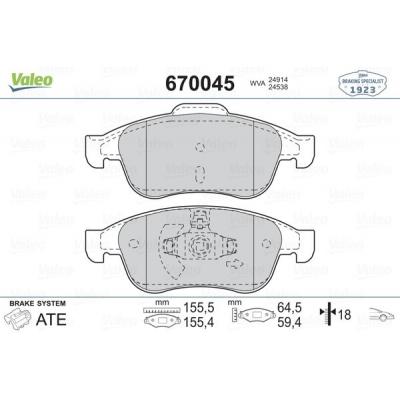Valeo Front Brake Pads - Dacia Duster