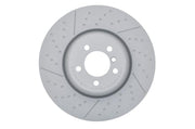 bosch disk brake 13-1 series front view, bosch disk brake 3 series top view, bosch brake disk detailed specifications BOSCH 0986479E10 - Disk Brake 13-1 Series (F20-F21) & 3 Series (F30-F80) | 2 Pieces BOSCH Disk Brake 13-1 Series - High-Performance Design bosch, disk-brake, car-parts, high-performance-brake, ventilated-brake-disk, drilled-brake-disk, mechanics, car-owners, braking-system, ai-generated