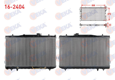 Veka 16-2404 Water Radiator Mechanical Kia Cerato (Ld) 1.6i A-T 2004-2012 — Radiators & Fans