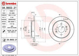 BREMBO Rear Brake Disc 08.B602.21 - Coated Flat Type - 2 Pack for Honda Jazz 2009-2012 — Brake Rotors & Drums