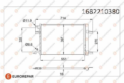 Eurorepar 1682210380 Erp A/C Condenser Astra J Cruze 1.4 1.6 09-A14net A16net A16let A16xer A14nel — Condensers & Evaporators