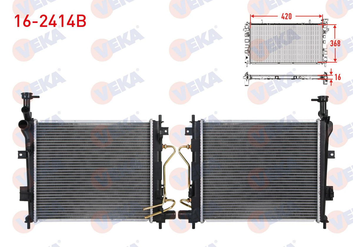 Veka 16-2414B Su Radiator Brazing Kia Picanto (Ta) 1.25 A-T Ac + /-2011 — Radiators & Fans