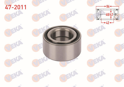 Veka 47-2011 Front Wheel Bearing Left-Right ABS Okuyuculu 48X86x40 / 42 Honda Civic Ix 1.6 I-Dtec 2012-2016 — Wheel Bearings