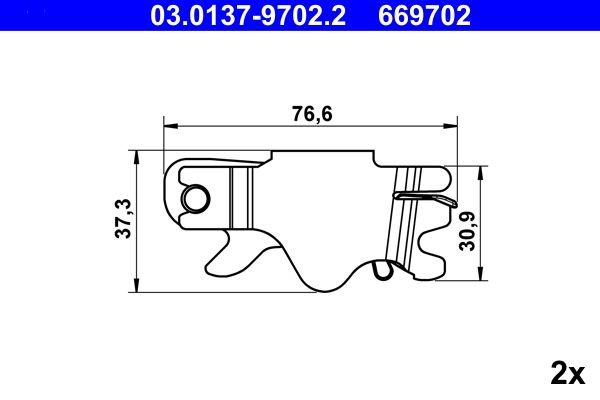 ATE 03.0137-9702.2 El Brake Pad Lock E-39 / 46 / 87 / 90 / 92 / 93 F-20 / 30 — Brake Pads