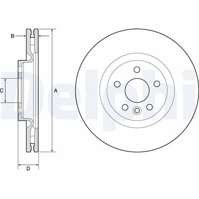 Delphi BG9183C Brake Disc Front Discovery Sport Evoque E-Pace 2.0 D Single — Brake Rotors & Drums