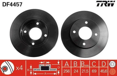 TRW Disc - Ventilated Brake Disc for 05 Colt 1.1-1.5 — Brake Rotors & Drums