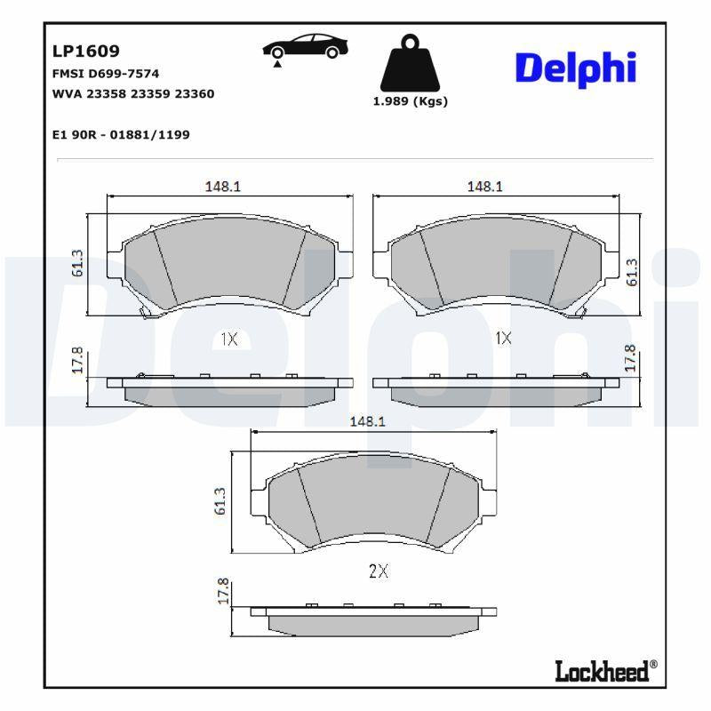 Delphi LP1609 Brake Pad — Brake Pads
