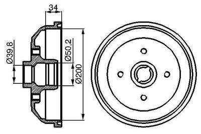 Bosch 0986477040 Brake Drum Opel Corsa B /Tigra A ABS, Siz — Brake Rotors & Drums