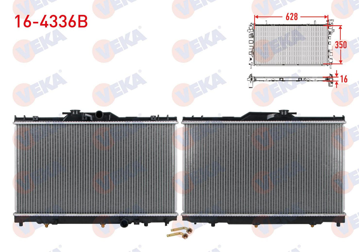 Veka 16-4336B Su Radiator Brazing Toyota Corolla (_E11_) 1.4i 16V A-T Ac + /-1997-2002 — Radiators & Fans