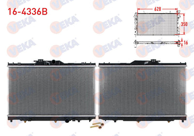 Veka 16-4336B Water Radiator Brazing Toyota Corolla (_E11_) 1.4i 16V A-T Ac + /-1997-2002 — Radiators & Fans