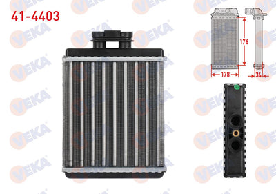 Veka 41-4403 Heater Core Mechanical Volkswagen Polo (9N_) 1.4 TDI 2001-2012 — Heater & Blower