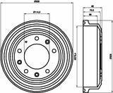 HELLA Pagid Brake Drum 8DT355302-371 - Performance for Land Rover Defender — Brake Rotors & Drums